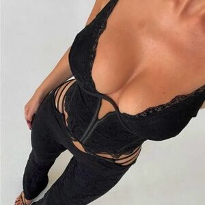 Elegant Black Lace Jumpsuit
